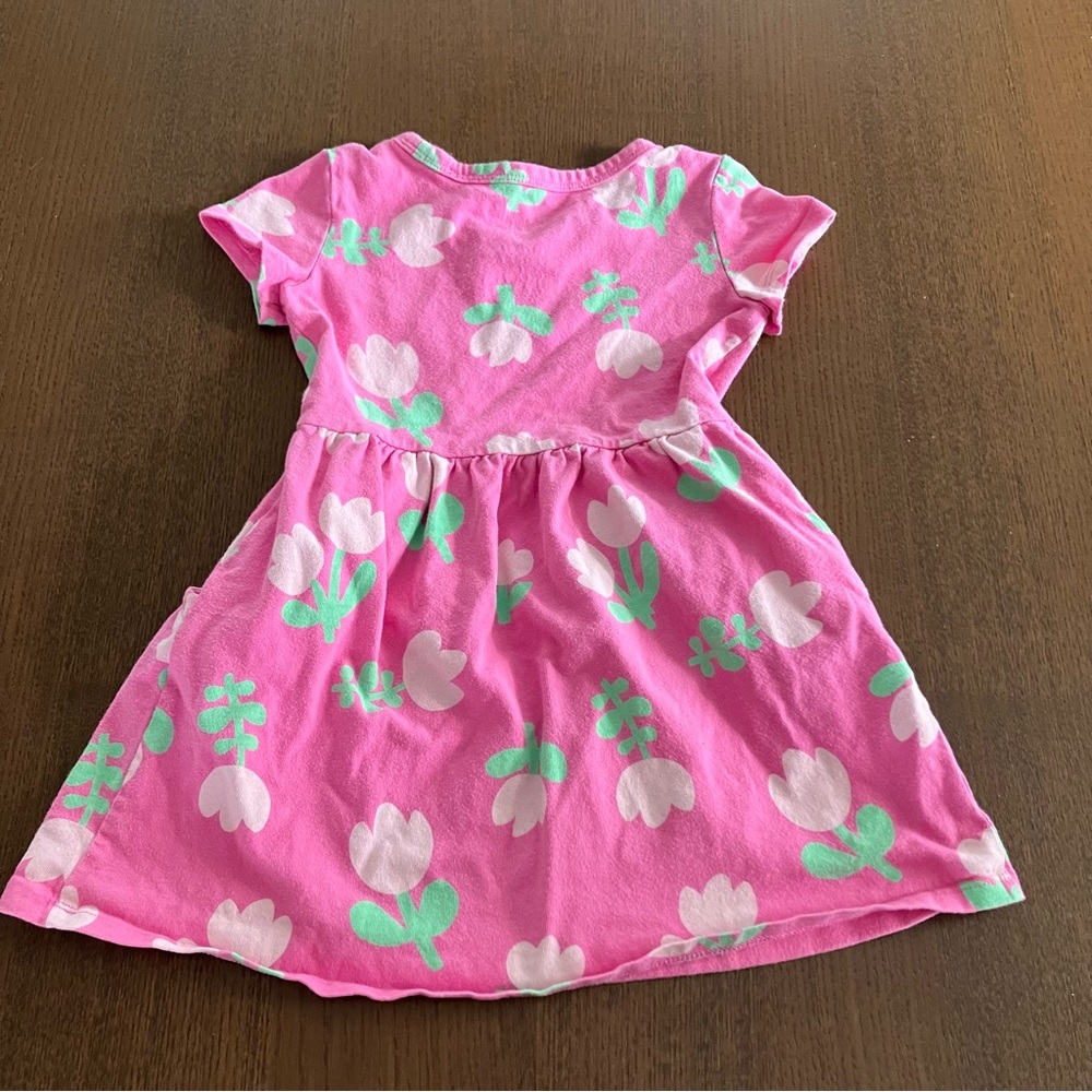 Jumping Beans Pink and Green Floral Flower Tulip Adaptive Dress